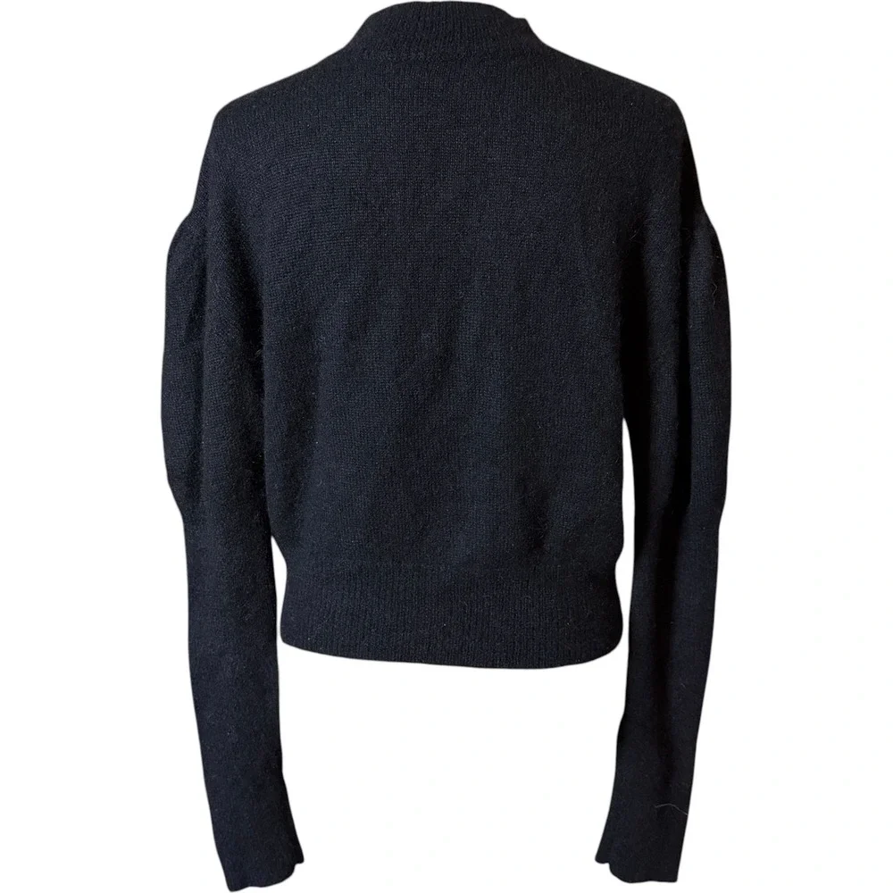 J. Crew Alpaca‎ Blend Puff Sleeve Sweater Women Small Black Mock Neck NT581